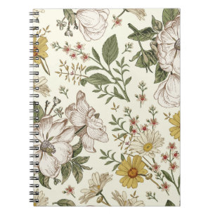 Cuaderno Patrón sin foco. Flujo aislado de florecimiento re