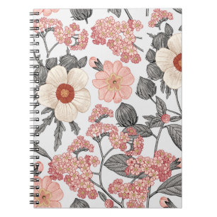 Cuaderno Patrón sin foco. Hermoso reino floreciente de tela
