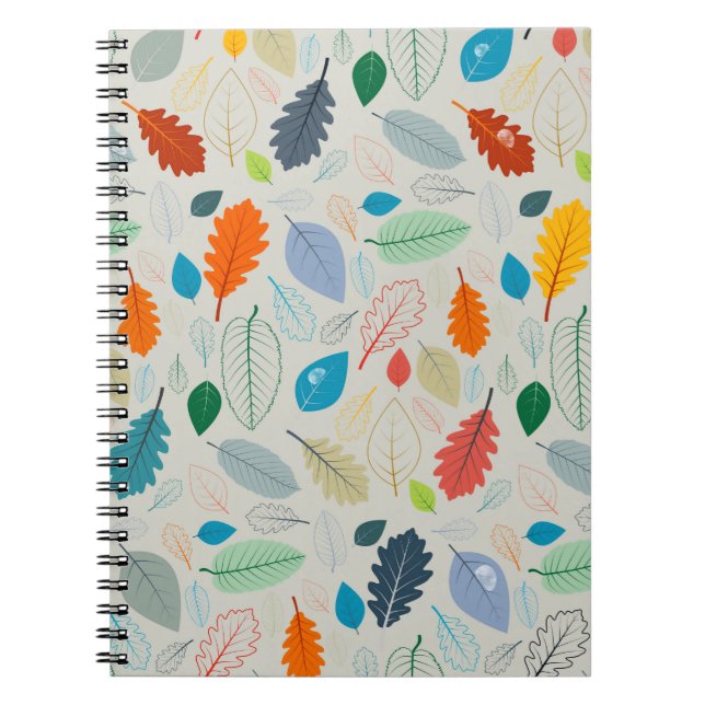 Cuaderno Patrón sin foco - Ilustración de hojas de otoño vi (Frente)