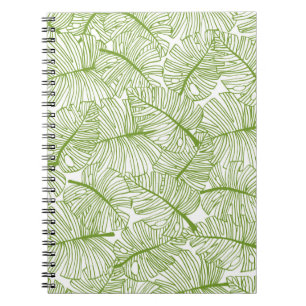 Cuaderno Patrón sin foco Monstera deja el fondo. Flora
