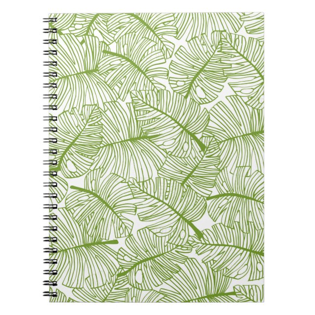 Cuaderno Patrón sin foco Monstera deja el fondo. Flora (Frente)
