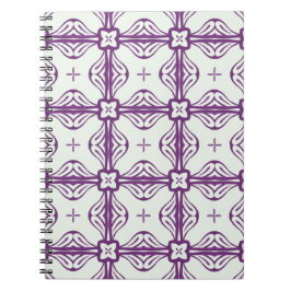 Cuaderno Patrón sin foco morado y blanco
