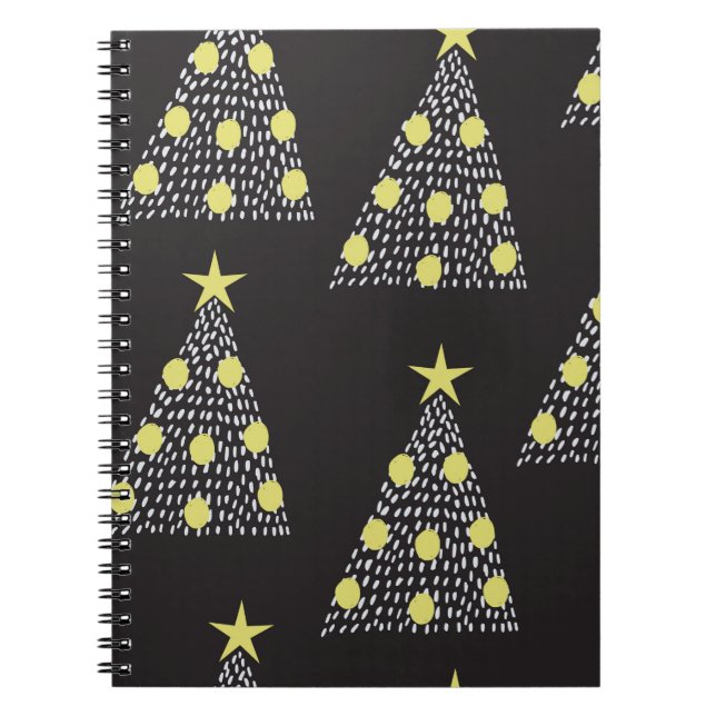 Cuaderno Patrón sin inconvenientes con árboles de Navidad d (Frente)