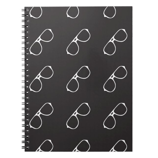 Cuaderno Patrón sin inconvenientes con gafas dibujadas a ma (Frente)