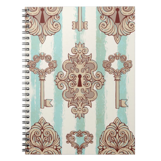 Cuaderno Patrón sin inconvenientes con llaves y cerraduras  (Frente)