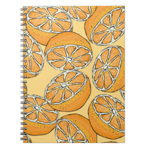 Cuaderno Patrón sin inconvenientes con naranjas en lonchas.