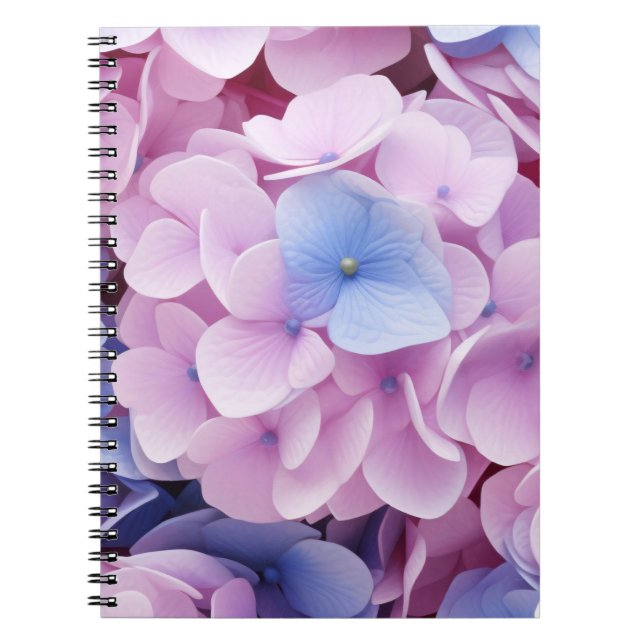 Cuaderno Patrón sin inconvenientes de las flores de hidróge (Frente)