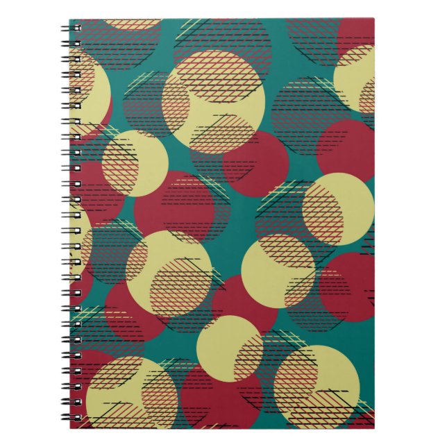 Cuaderno Patrón sin problemas con círculos y líneas.  (Frente)