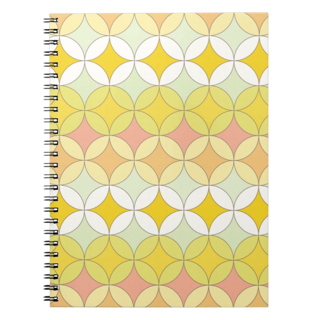 Cuaderno Patrón sin problemas de estilo retro disco (Frente)