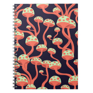 Cuaderno Patrón sin problemas de hongos de gráficos de vint