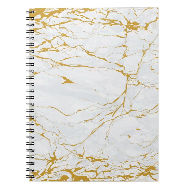Cuaderno Patrón sin problemas de la textura dorada del márm (Frente)