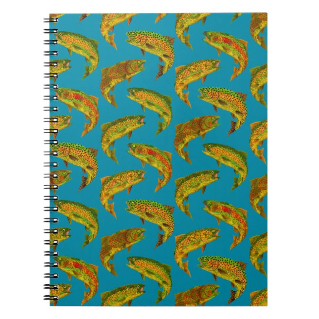Cuaderno Patrón sin problemas de la trucha arco iris de hoj (Frente)