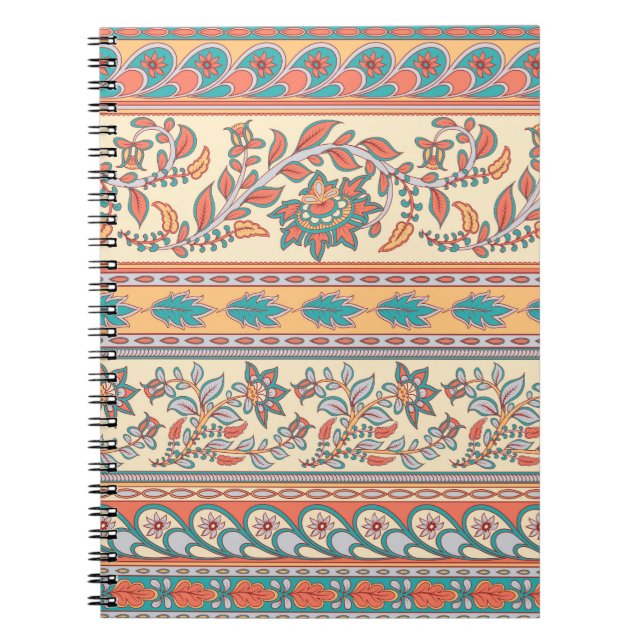 Cuaderno Patrón sin problemas de las fronteras florales ind (Frente)
