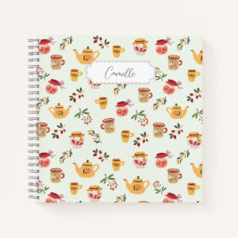 Cuaderno Patrón sin problemas de tiempo de té en personaliz