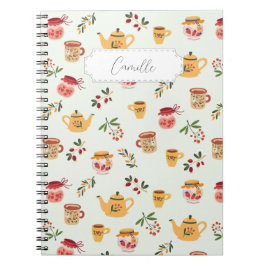 Cuaderno Patrón sin problemas de tiempo de té en personaliz