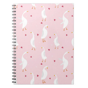 Cuaderno Patrón sin salida con pato lindo con corazón en ro