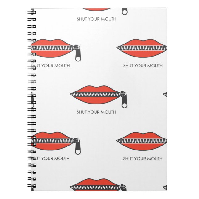 Cuaderno Patrón sin soldadura con boca de mujer con cierre  (Frente)