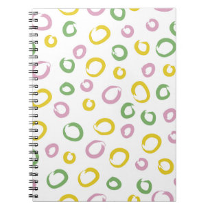 Cuaderno Patrón sin soldadura con círculos coloridos, rosa,