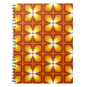 Cuaderno Patrón sin soldadura con elementos florales abstra