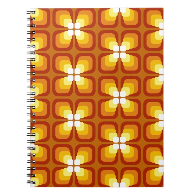 Cuaderno Patrón sin soldadura con elementos florales abstra (Frente)