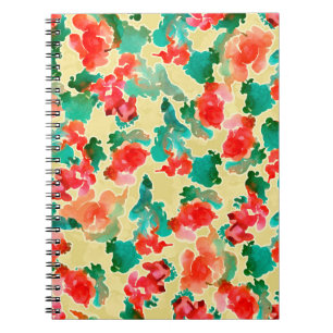 Cuaderno Patrón sin soldadura con flores abstractas dibujad