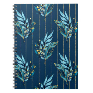 Cuaderno Patrón sin soldadura con hojas y rayas azules