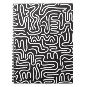 Cuaderno Patrón sin soldadura con líneas onduladas de doodl