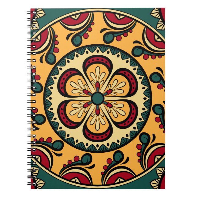 Cuaderno Patrón sin soldadura con ornamentos circulares en  (Frente)