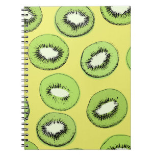 Cuaderno Patrón sin soldadura de fruta de Kiwi, fondo con k