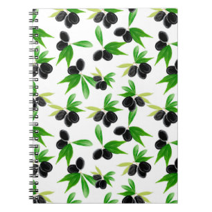 Cuaderno Patrón sin soldadura de Gouache con rama de olivo