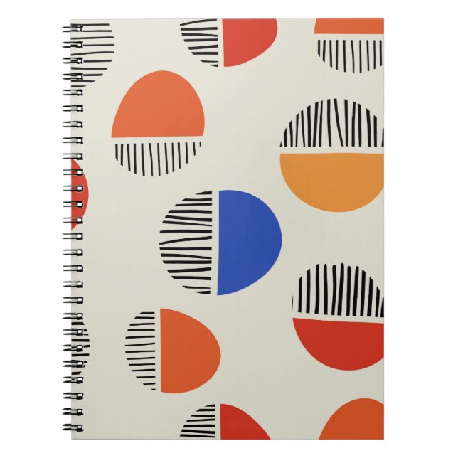 Cuaderno Patrón sin soldadura de los círculos abstractos, f (Frente)