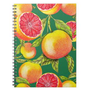 Cuaderno Patrón sin soldadura de los pomelos dibujados a ma