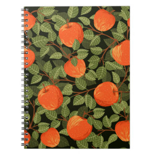 Cuaderno Patrón sin soldadura de manzanas con hojas verdes