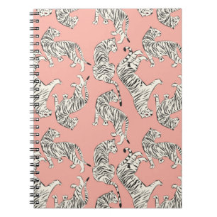 Cuaderno Patrón sin soldadura de tigre dibujado a mano, ga