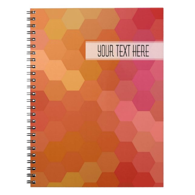 Cuaderno Patrón sin soldadura del hexágono rosado del naran (Frente)