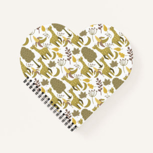 Cuaderno Patrón sin soldadura Giraffe amarillo fondo blanco