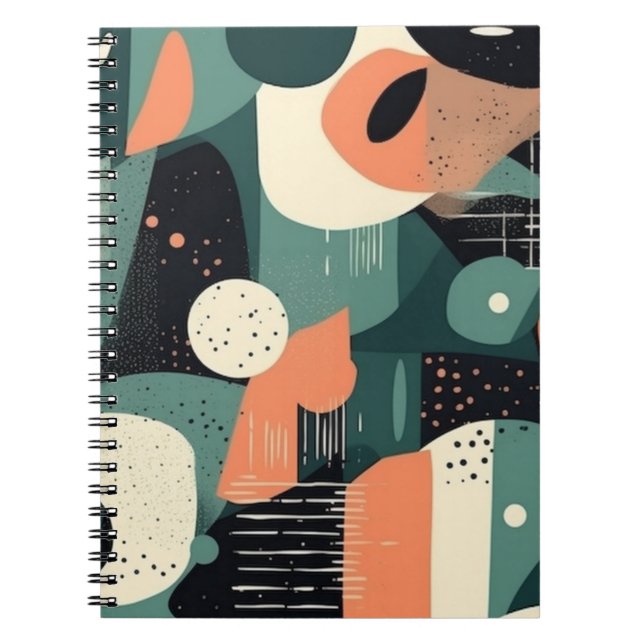 Cuaderno Patrón sin soldadura mínimo abstracto - Geométrico (Frente)