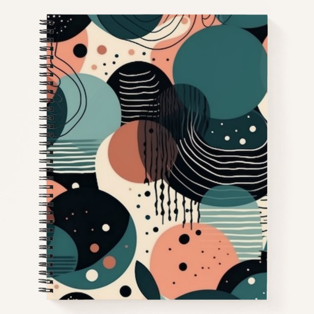 Cuaderno Patrón sin soldadura mínimo abstracto - Geométrico (Anverso)