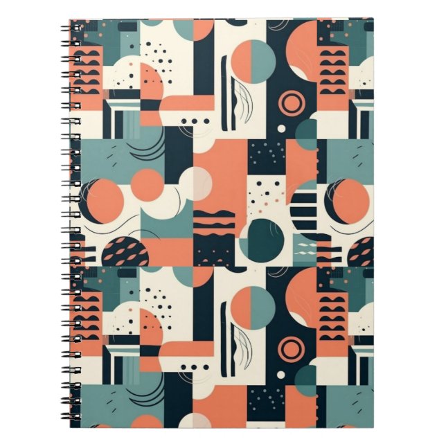 Cuaderno Patrón sin soldadura mínimo abstracto - Geométrico (Frente)