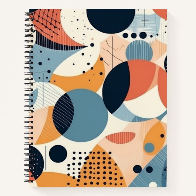 Cuaderno Patrón sin soldadura mínimo abstracto - Geométrico (Anverso)