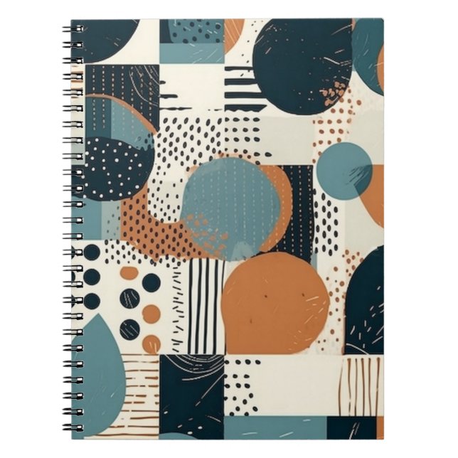 Cuaderno Patrón sin soldadura mínimo abstracto - Geométrico (Frente)
