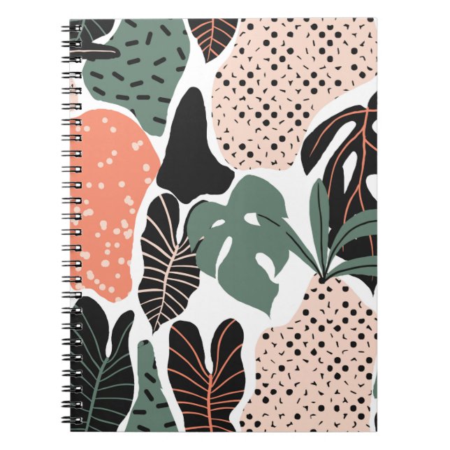 Cuaderno Patrón sin soldadura, planta abstracta dibujada a  (Frente)
