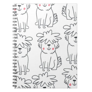Cuaderno Patrón suave de trazo corto a mano con doodle lind
