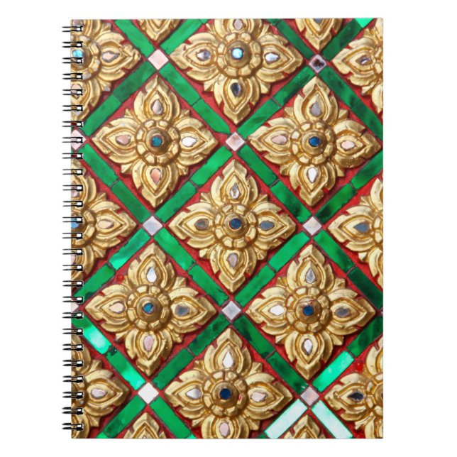 Cuaderno Patrón tailandés dentro de la pared del templo tai (Frente)
