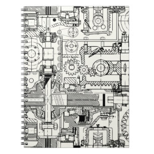 Cuaderno Patrón técnico continuo con engranajes helicoidale