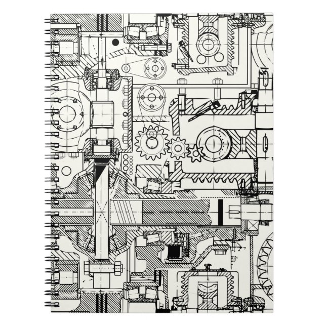 Cuaderno Patrón técnico continuo con engranajes helicoidale (Frente)