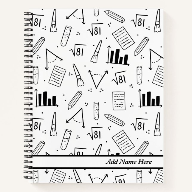 Cuaderno Patrón temático de matemáticas modernas (Anverso)