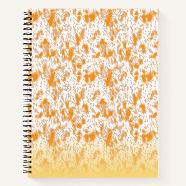 Cuaderno Patrón textil con un vibrante naranja y gol (Anverso)