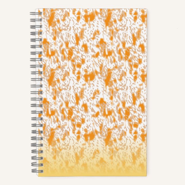 Cuaderno Patrón textil con un vibrante naranja y gol (Anverso)