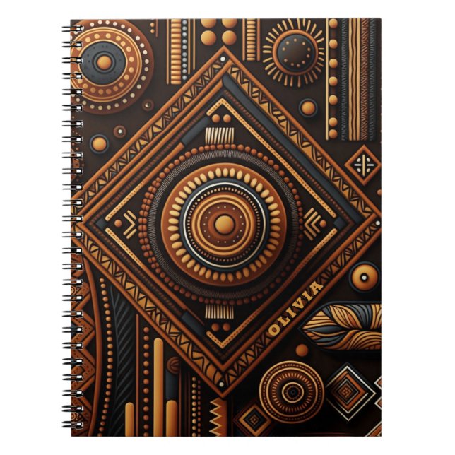 Cuaderno Patrón tradicional nativo africano. África étnica (Frente)